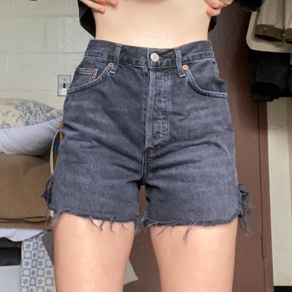 AGOLDE Dee Super High Rise Short Faded Black Sz.25